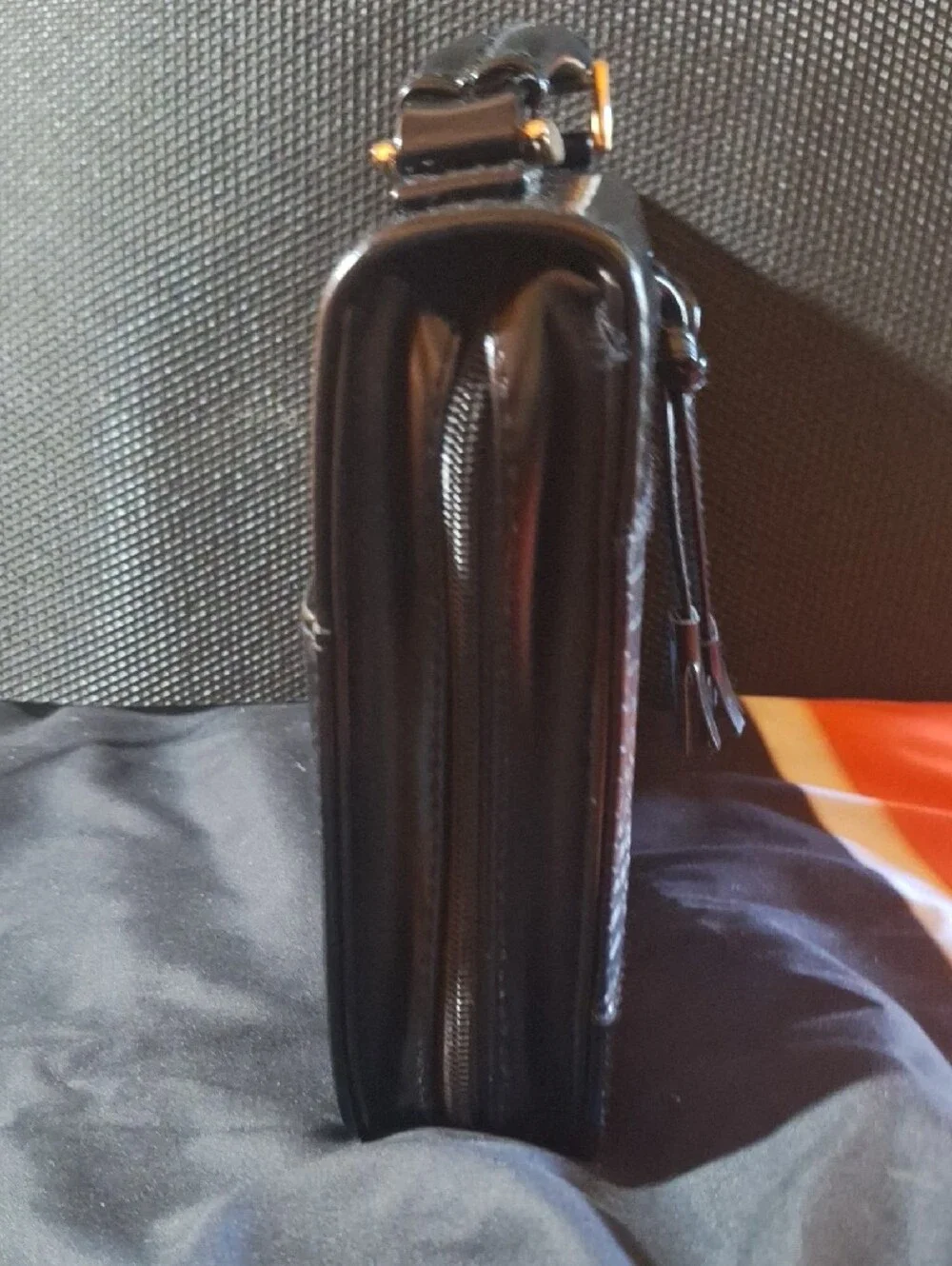Black Women's Croc-Embossed Leather Bible Case